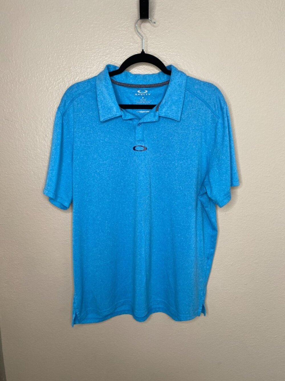Oakley Mens Blue Hydrolix Polo Shirt Tailored Fit XL short sleeve collared